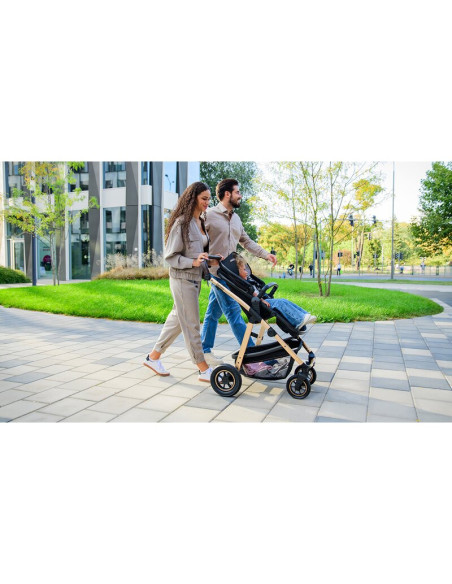 BN-LO-AMBER_3IN1_BLACK_SILVER,Carucior 3 in 1, Lionelo, Amber, Cadru aluminiu, Cu landou intarit si salteluta moale, Scoica auto