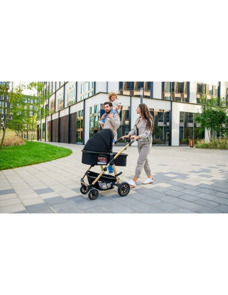 BN-LO-AMBER_3IN1_BLACK_SILVER,Carucior 3 in 1, Lionelo, Amber, Cadru aluminiu, Cu landou intarit si salteluta moale, Scoica auto