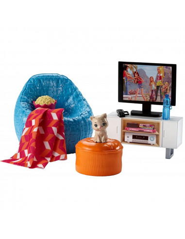 Set Barbie by Mattel Estate Movie Night cu accesorii