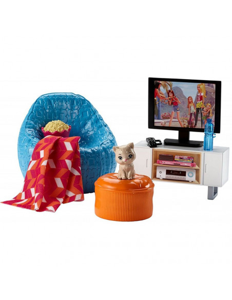 Set Barbie by Mattel Estate Movie Night cu accesorii