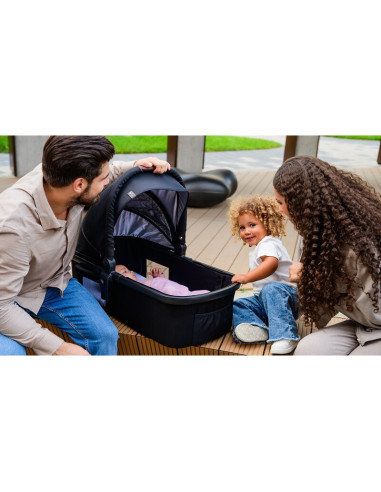 BN-LO-AMBER_3IN1_BLACK_SILVER,Carucior 3 in 1, Lionelo, Amber, Cadru aluminiu, Cu landou intarit si salteluta moale, Scoica auto