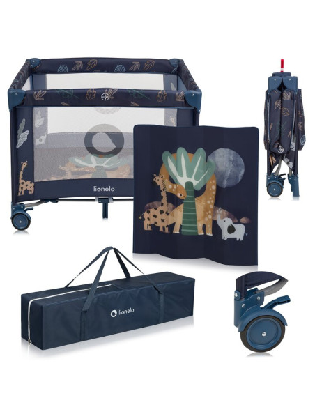 BN-LO-BONNIE_BLUE_NAVY,Tarc de joaca copii, Lionelo, Bonnie, Pana la 15 kg, 100 x 100 cm, Pliere compacta, Include geanta de tra BN-LO-BONNIE_BLUE_NAVY,Tarc de joaca copii, Lionelo, Bonnie, Pana la 15 kg, 100 x 100 cm, Pliere compacta, Include geanta de tra