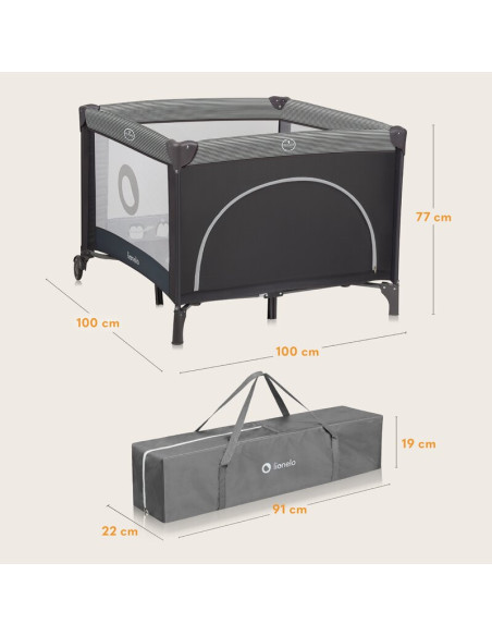 BN-LO-BONNIE_GREY_SCANDI,Tarc de joaca copii, Lionelo, Bonnie, Pana la 15 kg, 100 x 100 cm, Pliere compacta, Include geanta de t BN-LO-BONNIE_GREY_SCANDI,Tarc de joaca copii, Lionelo, Bonnie, Pana la 15 kg, 100 x 100 cm, Pliere compacta, Include geanta de t