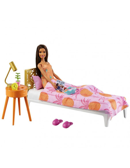 Set Barbie by Mattel Mobilier dormitor cu papusa si accesorii