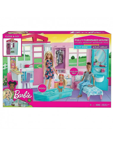 Casuta pentru papusi Barbie by Mattel cu accesorii,MT-FXG54