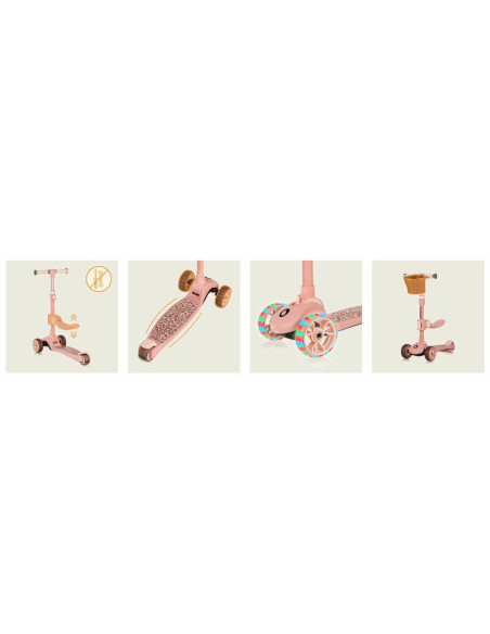 BN-LO-FRANKY_PINK_ROSE,Trotineta, Lionelo, Franky, Multifunctionala, Pliabila, Pana la 50 kg, Bicicleta cu 3 roti si trotineta d