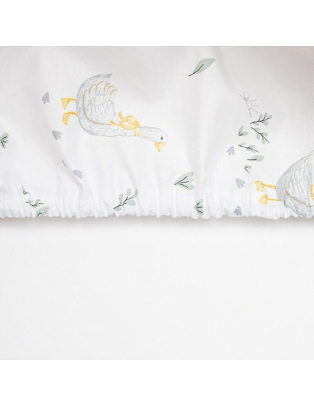 BN-56524,Cearceaf cu elastic, New Baby, Pentru landou, Din Bumbac certificat Oeko-Tex 100, 35 x 75 cm, 0 luni+, Goose