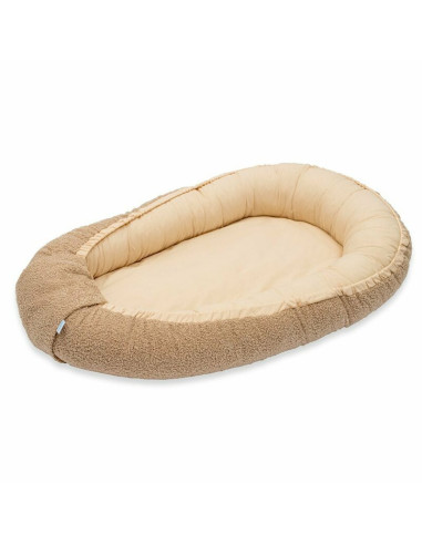 BN-55629,Cosulet bebelus, New Baby, Pentru dormit, Baby Nest, 80x50 cm, Din bumbac 100%, Tesatura teddy, 0 luni+, Dark Beige