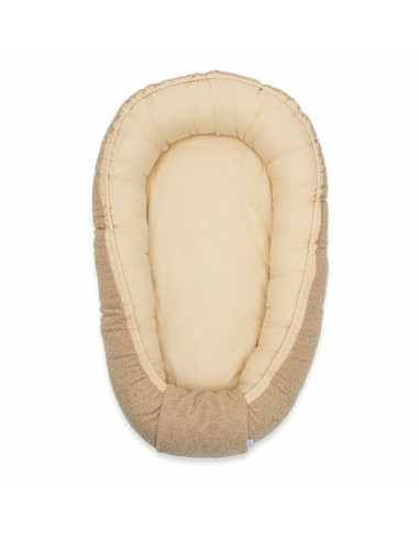 BN-55629,Cosulet bebelus, New Baby, Pentru dormit, Baby Nest, 80x50 cm, Din bumbac 100%, Tesatura teddy, 0 luni+, Dark Beige