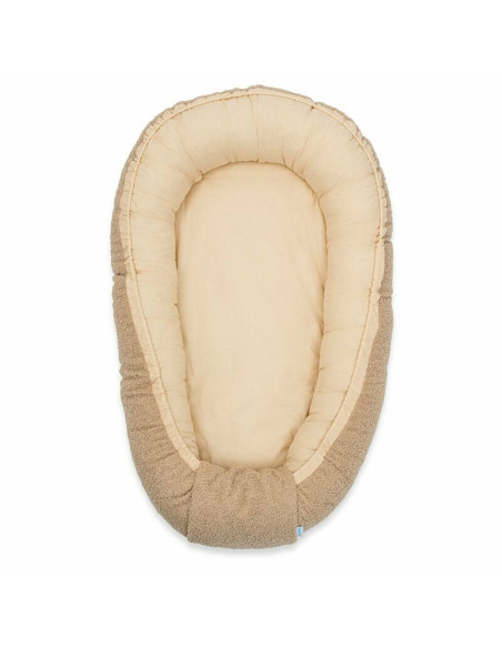 BN-55629,Cosulet bebelus, New Baby, Pentru dormit, Baby Nest, 80x50 cm, Din bumbac 100%, Tesatura teddy, 0 luni+, Dark Beige