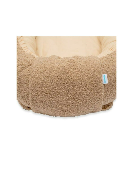 BN-55629,Cosulet bebelus, New Baby, Pentru dormit, Baby Nest, 80x50 cm, Din bumbac 100%, Tesatura teddy, 0 luni+, Dark Beige