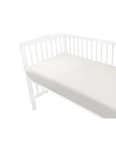 BN-6426972026406,Cearceaf cu elastic, MimiNu, Pentru patut 120X60 cm, Din muselina bumbac certificat Oeko Tex Standard 100, Crea