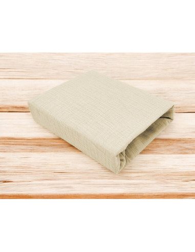 BN-6426972026413,Cearceaf cu elastic, MimiNu, Pentru patut 120X60 cm, Din muselina bumbac certificat Oeko Tex Standard 100, Warm