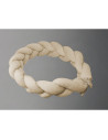 BN-6426972026420,Protectie laterala, MimiNu, Pentru patut, Tip Bumper impletit, Din catifea, 220x23 cm, Nougat