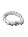 BN-6426972026437,Protectie laterala, MimiNu, Pentru patut, Tip Bumper impletit, Din catifea, 220x23 cm, Grey
