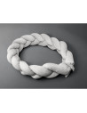 BN-6426972026437,Protectie laterala, MimiNu, Pentru patut, Tip Bumper impletit, Din catifea, 220x23 cm, Grey