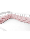 BN-6426972026444,Protectie laterala, MimiNu, Pentru patut, Tip Bumper impletit, Din catifea, 220x23 cm, Raspberry