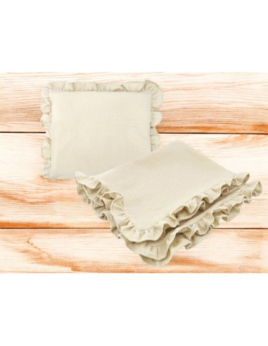 BN-6426972026499,Set paturica si perna, MimiNu, Cu fata de perna inclusa, Din muselina bumbac certificat Oeko Tex Standard 100, 