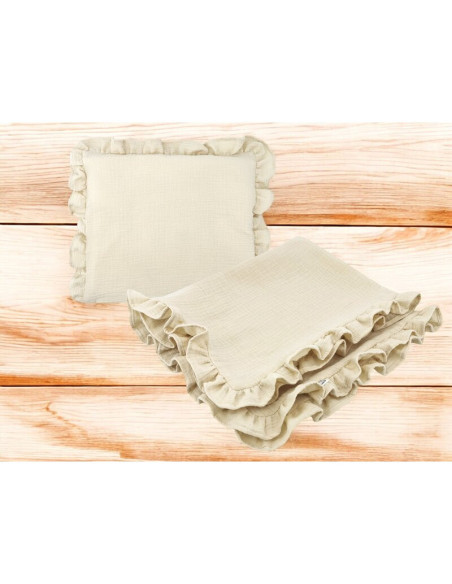 BN-6426972026499,Set paturica si perna, MimiNu, Cu fata de perna inclusa, Din muselina bumbac certificat Oeko Tex Standard 100, 