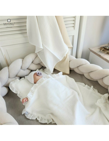 BN-6426972026505,Set paturica si perna, MimiNu, Cu fata de perna inclusa Din muselina bumbac certificat Oeko Tex Standard 100, P