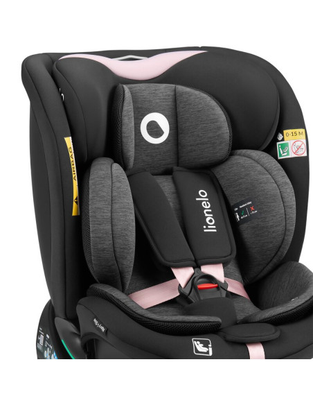 BN-LO-NAVY_I-SIZE_BLACK_PINK,Scaun auto, Lionelo, i-Size Navy, 0-36 Kg, 40-150 cm, Cu isofix si picior de fixare, Protectie late