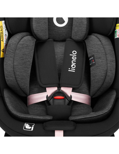 BN-LO-NAVY_I-SIZE_BLACK_PINK,Scaun auto, Lionelo, i-Size Navy, 0-36 Kg, 40-150 cm, Cu isofix si picior de fixare, Protectie late