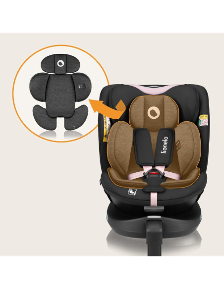 BN-LO-NAVY_I-SIZE_BLACK_PINK,Scaun auto, Lionelo, i-Size Navy, 0-36 Kg, 40-150 cm, Cu isofix si picior de fixare, Protectie late