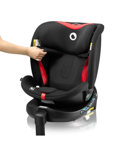 BN-LO-NAVY_I-SIZE_BLACK_RED,Scaun auto, Lionelo, i-Size Navy, 0-36 Kg, 40-150 cm, Cu isofix si picior de fixare, Protectie later