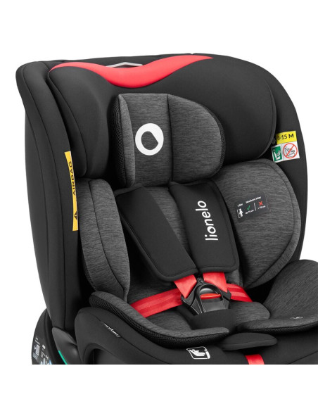 BN-LO-NAVY_I-SIZE_BLACK_RED,Scaun auto, Lionelo, i-Size Navy, 0-36 Kg, 40-150 cm, Cu isofix si picior de fixare, Protectie later