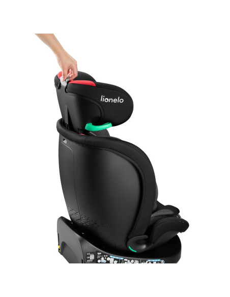 BN-LO-NAVY_I-SIZE_BLACK_RED,Scaun auto, Lionelo, i-Size Navy, 0-36 Kg, 40-150 cm, Cu isofix si picior de fixare, Protectie later