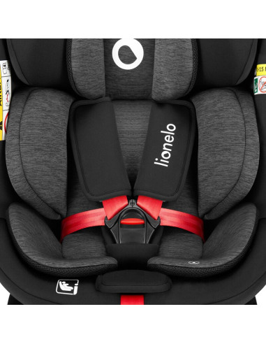 BN-LO-NAVY_I-SIZE_BLACK_RED,Scaun auto, Lionelo, i-Size Navy, 0-36 Kg, 40-150 cm, Cu isofix si picior de fixare, Protectie later