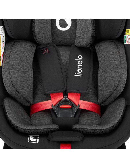 BN-LO-NAVY_I-SIZE_BLACK_RED,Scaun auto, Lionelo, i-Size Navy, 0-36 Kg, 40-150 cm, Cu isofix si picior de fixare, Protectie later