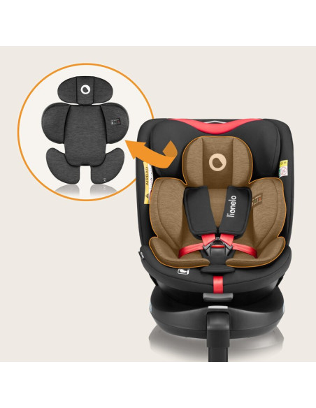 BN-LO-NAVY_I-SIZE_BLACK_RED,Scaun auto, Lionelo, i-Size Navy, 0-36 Kg, 40-150 cm, Cu isofix si picior de fixare, Protectie later