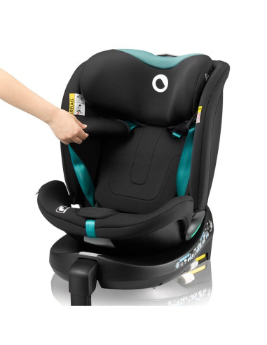 BN-LO-NAVY_I-SIZE_BLACK_TURQUOISE,Scaun auto, Lionelo, i-Size Navy, 0-36 Kg, 40-150 cm, Cu isofix si picior de fixare, Protectie
