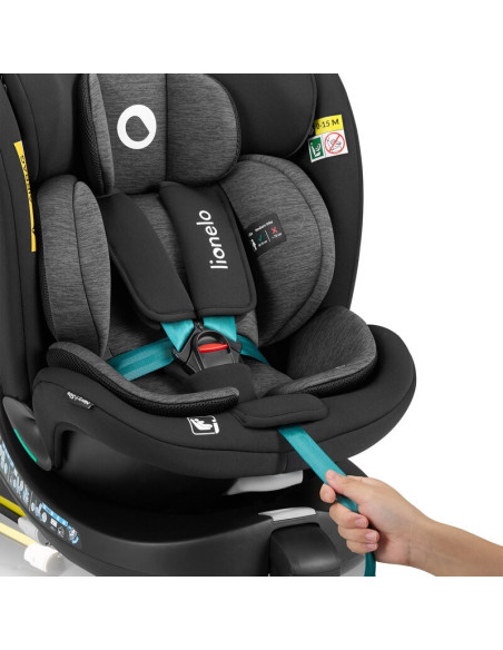 BN-LO-NAVY_I-SIZE_BLACK_TURQUOISE,Scaun auto, Lionelo, i-Size Navy, 0-36 Kg, 40-150 cm, Cu isofix si picior de fixare, Protectie