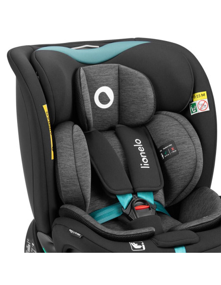 BN-LO-NAVY_I-SIZE_BLACK_TURQUOISE,Scaun auto, Lionelo, i-Size Navy, 0-36 Kg, 40-150 cm, Cu isofix si picior de fixare, Protectie