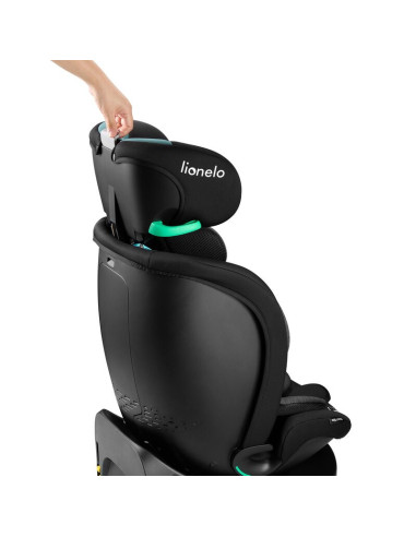 BN-LO-NAVY_I-SIZE_BLACK_TURQUOISE,Scaun auto, Lionelo, i-Size Navy, 0-36 Kg, 40-150 cm, Cu isofix si picior de fixare, Protectie