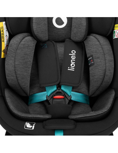 BN-LO-NAVY_I-SIZE_BLACK_TURQUOISE,Scaun auto, Lionelo, i-Size Navy, 0-36 Kg, 40-150 cm, Cu isofix si picior de fixare, Protectie