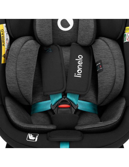 BN-LO-NAVY_I-SIZE_BLACK_TURQUOISE,Scaun auto, Lionelo, i-Size Navy, 0-36 Kg, 40-150 cm, Cu isofix si picior de fixare, Protectie