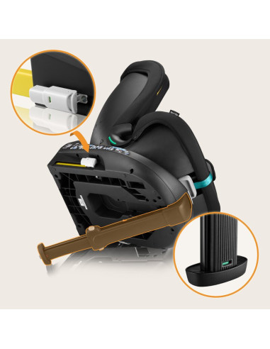 BN-LO-NAVY_I-SIZE_BLACK_TURQUOISE,Scaun auto, Lionelo, i-Size Navy, 0-36 Kg, 40-150 cm, Cu isofix si picior de fixare, Protectie