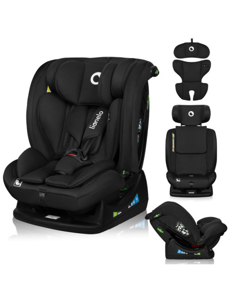 BN-LO-IZZY_I-SIZE_BLACK_CARBON,Scaun auto, Lionelo, i-Size Izzy, 0-36 Kg, 40-150 cm, Instalare cu centurile masinii, Protectie l