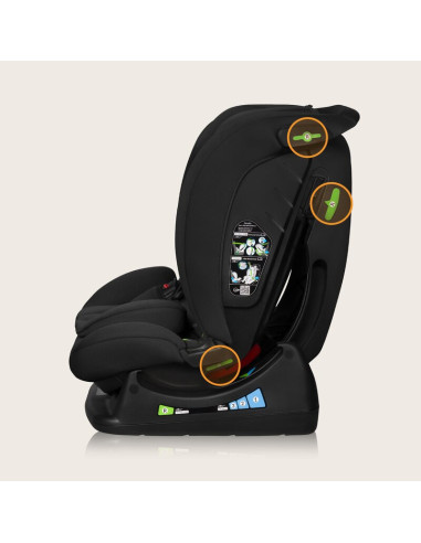 BN-LO-IZZY_I-SIZE_BLACK_CARBON,Scaun auto, Lionelo, i-Size Izzy, 0-36 Kg, 40-150 cm, Instalare cu centurile masinii, Protectie l