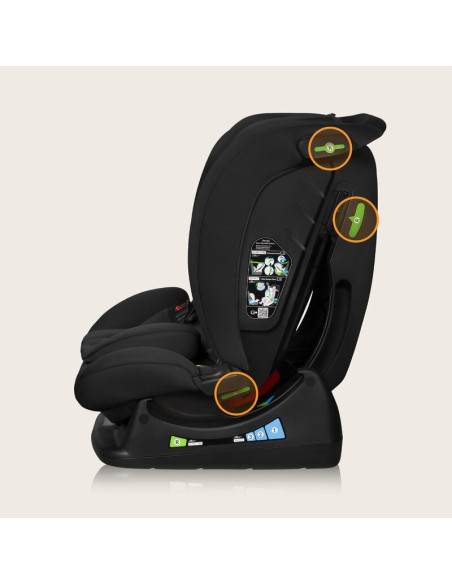BN-LO-IZZY_I-SIZE_BLACK_CARBON,Scaun auto, Lionelo, i-Size Izzy, 0-36 Kg, 40-150 cm, Instalare cu centurile masinii, Protectie l