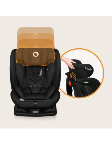 BN-LO-IZZY_I-SIZE_BLACK_CARBON,Scaun auto, Lionelo, i-Size Izzy, 0-36 Kg, 40-150 cm, Instalare cu centurile masinii, Protectie l
