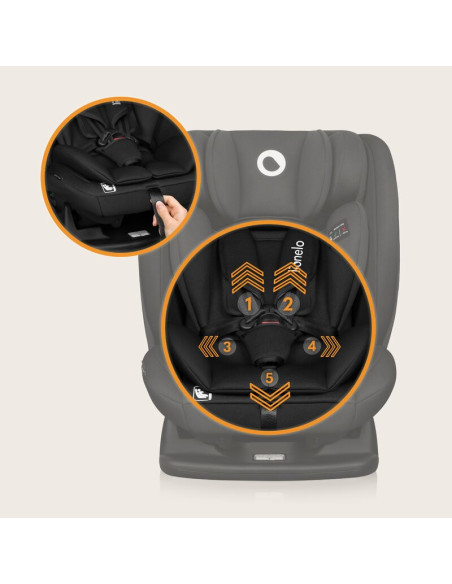 BN-LO-IZZY_I-SIZE_BLACK_CARBON,Scaun auto, Lionelo, i-Size Izzy, 0-36 Kg, 40-150 cm, Instalare cu centurile masinii, Protectie l