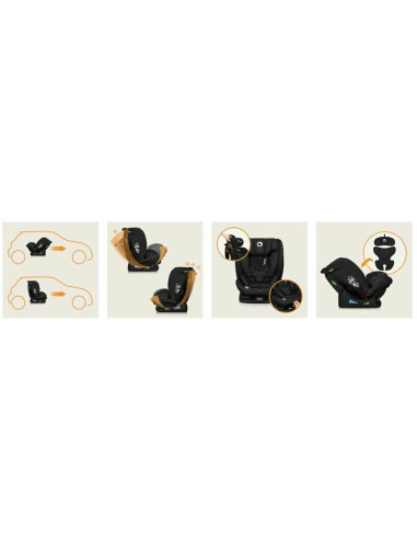 BN-LO-IZZY_I-SIZE_BLACK_CARBON,Scaun auto, Lionelo, i-Size Izzy, 0-36 Kg, 40-150 cm, Instalare cu centurile masinii, Protectie l