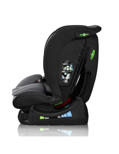 BN-LO-IZZY_I-SIZE_BLACK_GREY,Scaun auto, Lionelo, i-Size Izzy, 0-36 Kg, 40-150 cm, Instalare cu centurile masinii, Protectie lat