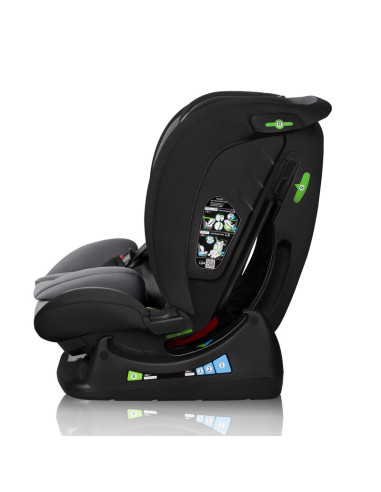 BN-LO-IZZY_I-SIZE_BLACK_GREY,Scaun auto, Lionelo, i-Size Izzy, 0-36 Kg, 40-150 cm, Instalare cu centurile masinii, Protectie lat