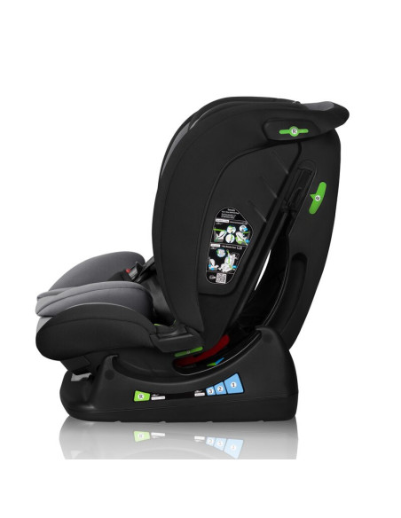 BN-LO-IZZY_I-SIZE_BLACK_GREY,Scaun auto, Lionelo, i-Size Izzy, 0-36 Kg, 40-150 cm, Instalare cu centurile masinii, Protectie lat