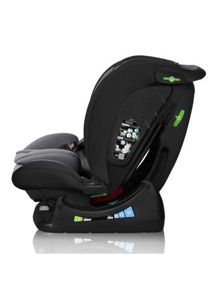 BN-LO-IZZY_I-SIZE_BLACK_GREY,Scaun auto, Lionelo, i-Size Izzy, 0-36 Kg, 40-150 cm, Instalare cu centurile masinii, Protectie lat
